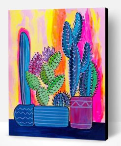 Cactus Plants Pots Paint By Number