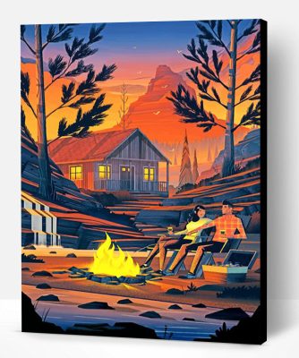 Camping Illustration Art Paint By Number