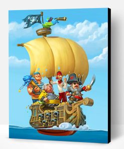 Cartoon Pirate Ship Paint By Number