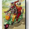Cats On Motorcycle Paint By Number
