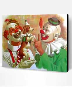Clowns And Dog Paint By Number