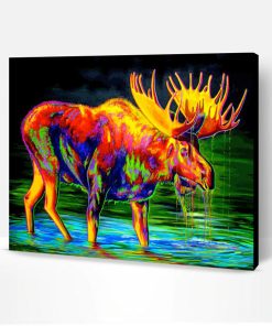 Colored Moose Art Paint By Number