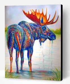 Colorful Moose Art Paint By Number