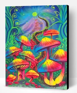 Colorful Mushrooms Paint By Number