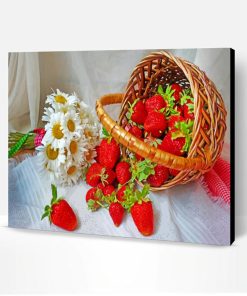 Daisies And Strawberries Paint By Number