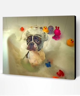 Dog In Bath Paint By Number