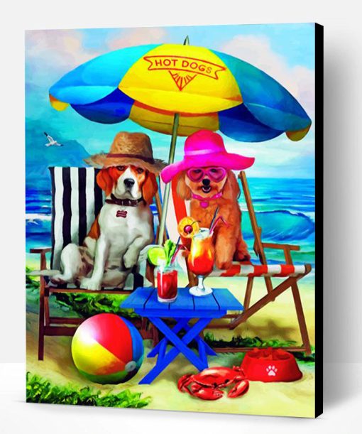 Dogs In Beach Paint By Number