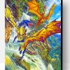 Dragons By Waterfall Paint By Number