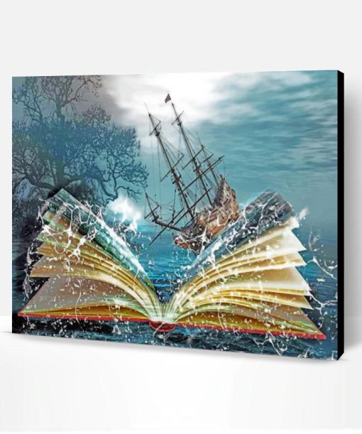 Fantasy Sea Book Ship Paint By Number