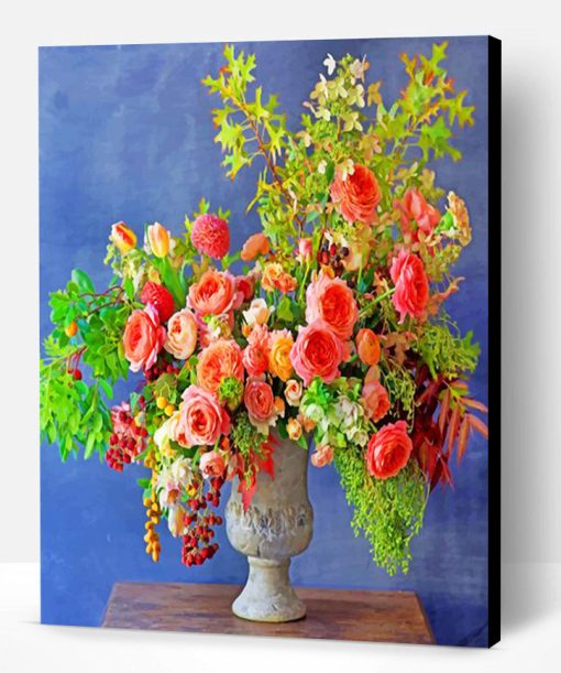 Flowering Plants Vase Paint By Number