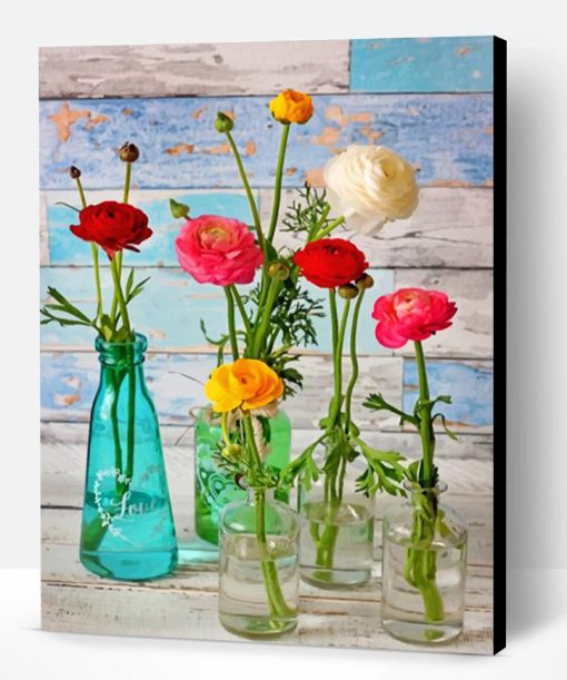 Flowers In Mason Jars Paint By Number