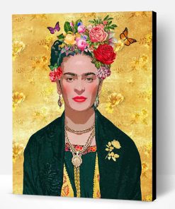 Frida With Flowers And Butterflies Paint By Number