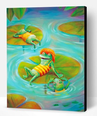 Frogs On Lily Pad Paint By Number