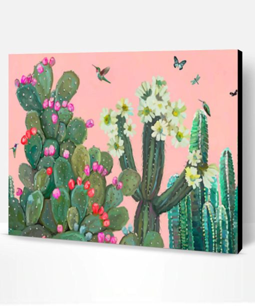 Garden Cactus And Roses Paint By Number