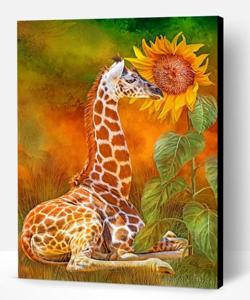 Giraffe And Sunflower Paint By Number