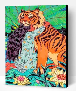 Girl And Tiger Paint By Number