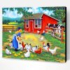 Girl Feeding Chickens Paint By Number