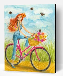 Girl On Bicycle Paint By Number