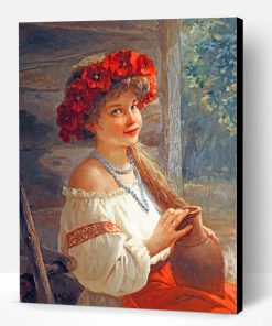 Girl With Flowers Crown Paint By Number