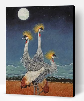 Grey Crowned Cranes Paint By Number