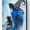 Halloween Witch And Cat Paint By Number