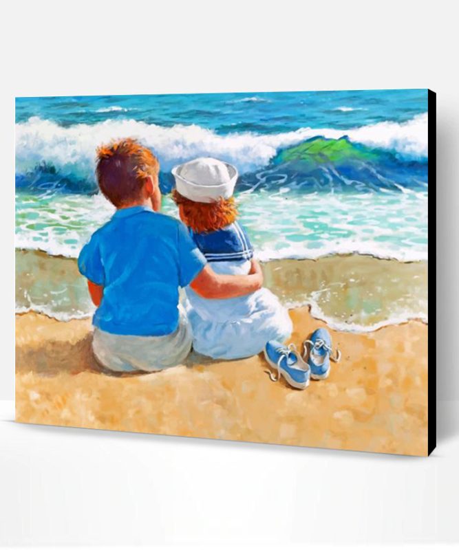 Kids In The Beach Paint By Number
