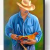 Man Holding Rooster Paint By Number