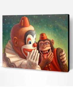 Monkey And Clown Paint By Number