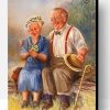Old Couple In Garden Paint By Number