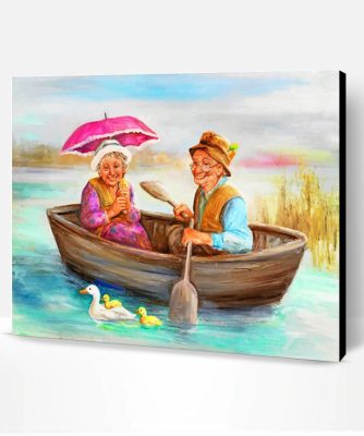 Old Couple On Boat Paint By Number