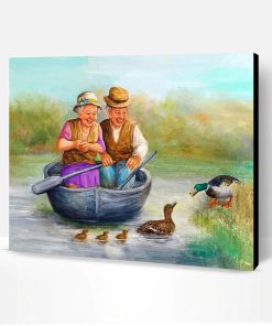 Old Couple On Boat Paint By Number