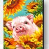 Pig With Sunflowers Paint By Number