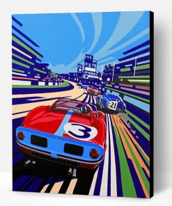 Race Car Illustration Paint By Number
