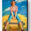 Retro Harvest Girl Paint By Number