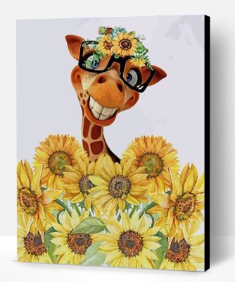 Sunflowers Giraffe Paint By Number