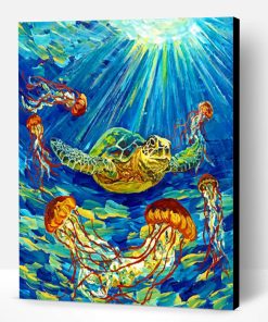 Turtle And Jellyfishes Paint By Number