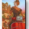 Vintage Girl On Vespa Paint By Number