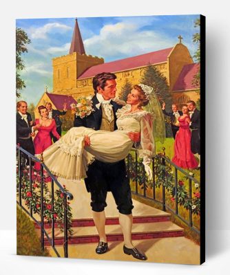 Vintage Bride And Groom Paint By Number