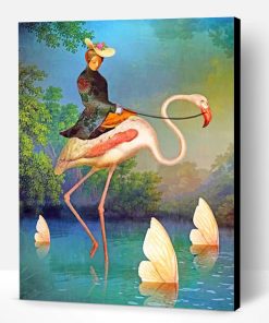 Woman On Flamingo Paint By Number