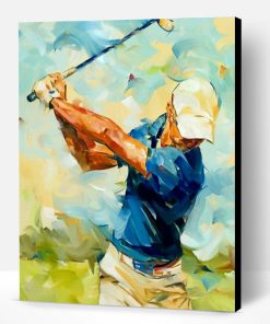 Abstract Golf Player Paint By Number