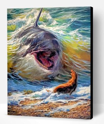 Abstract Shark And Seal Paint By Number