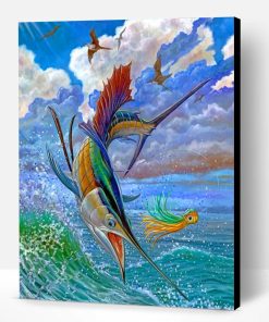 Jumping Swordfish Paint By Number