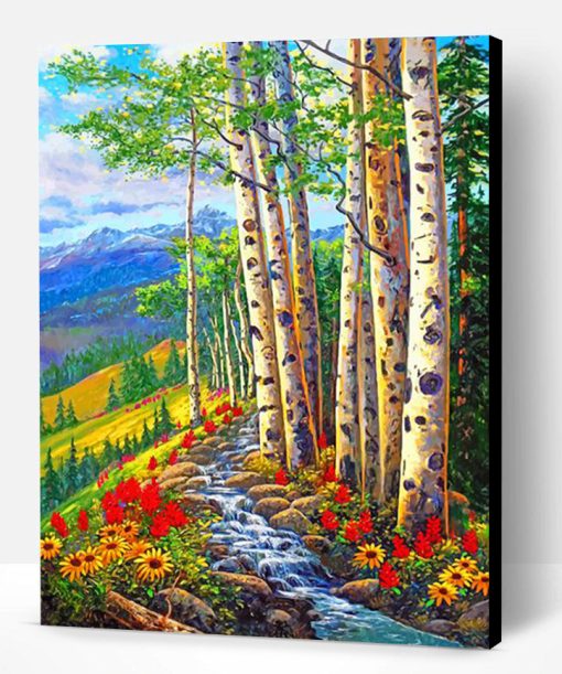 Aesthetic Birch Trees Paint By Number