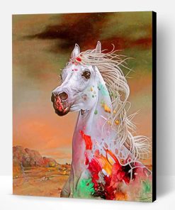 Aesthetic White Horse Paint By Number