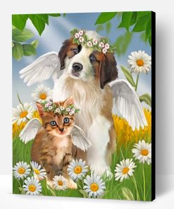 Angel Kitty And Puppy Paint By Number