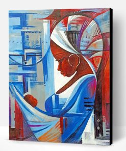 Black African Mother And Child Paint By Number