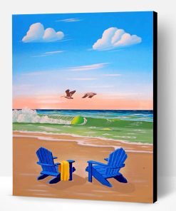 Blue Beach Chairs Paint By Number