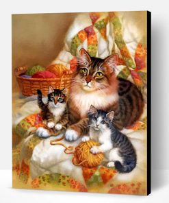 Cat mama And Babies Paint By Number