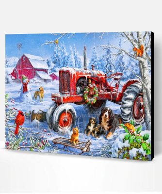 Christmas Farm Paint By Number