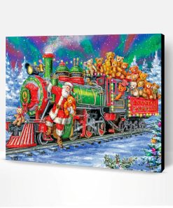 Christmas Santa Train Paint By Number